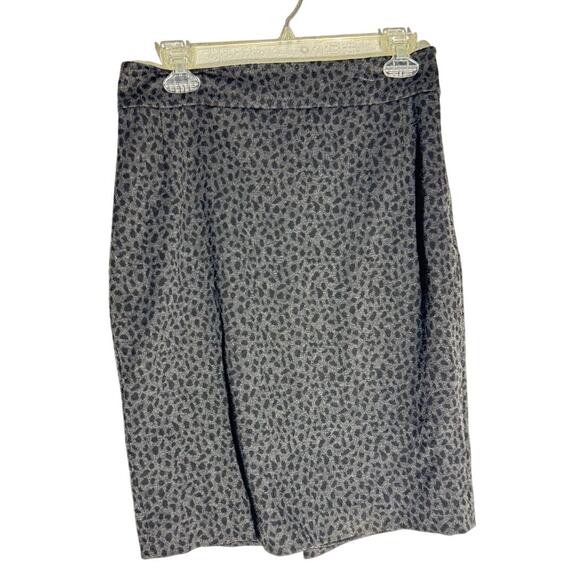 Tahari Women’s Skirt Size 0 Black & Gray Leopard Print - Picture 1 of 6